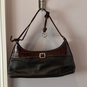 Brighton Black and Dark Brown Shoulder Bag
